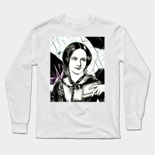 Charlotte Bronte Black and White Portrait | Charlotte Brontë Artwork 5 Long Sleeve T-Shirt